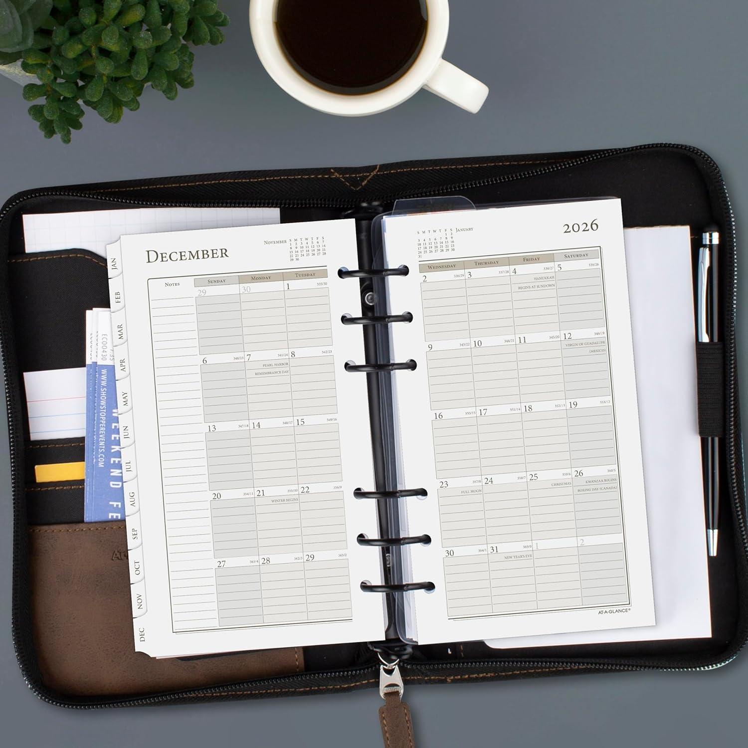 image:imageATAGLANCE 2026 Planner Daily amp Monthly 334 x 634 Portable Size 3 Two Page Per Day Refill LooseLeaf 47122526Size 3 Portable