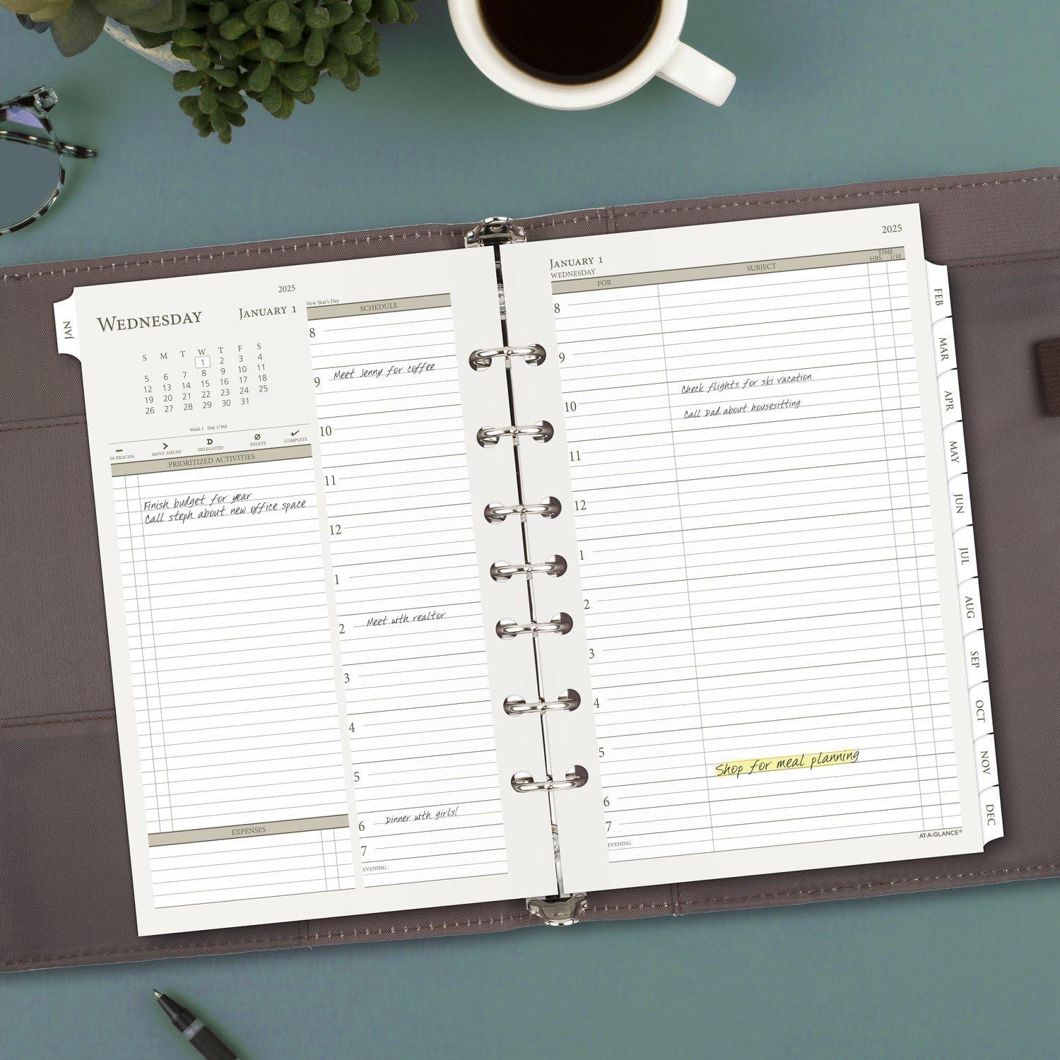 image:imageATAGLANCE 2026 Planner Daily amp Monthly 334 x 634 Portable Size 3 Two Page Per Day Refill LooseLeaf 47122526Size 4 Desk