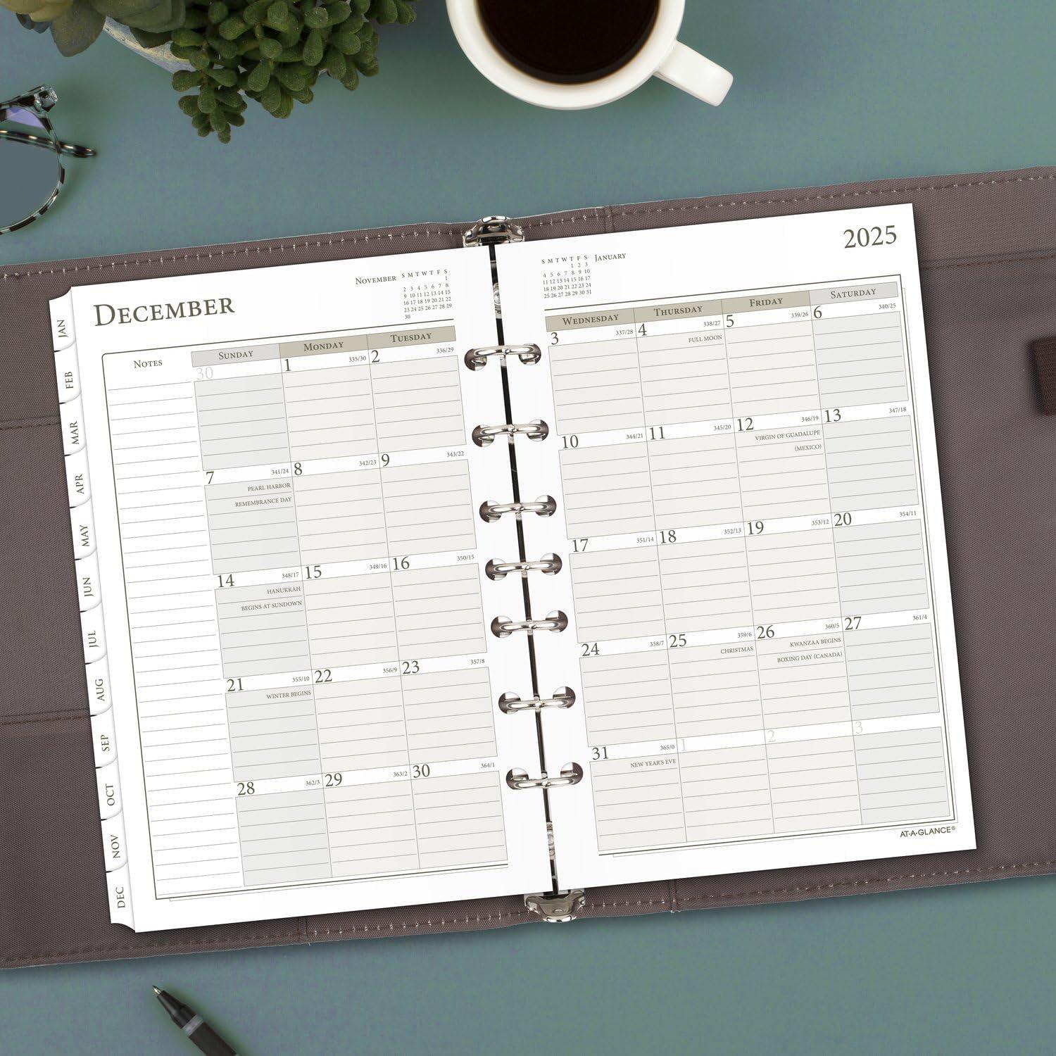 image:imageATAGLANCE 2026 Planner Daily amp Monthly 334 x 634 Portable Size 3 Two Page Per Day Refill LooseLeaf 47122526Size 4 Desk