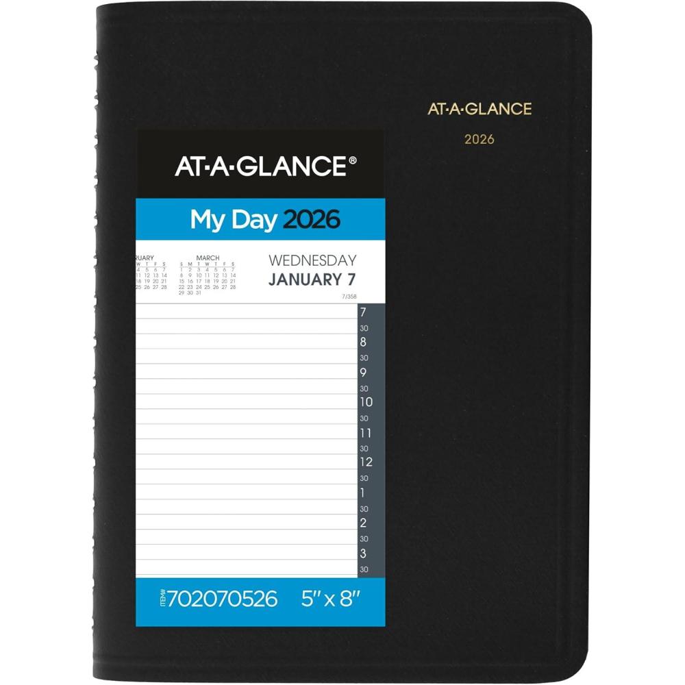 image:imageATAGLANCE 2026 Appointment Book Planner Daily 5 x 8 Small HalfHour Black 7020705262026 New Edition