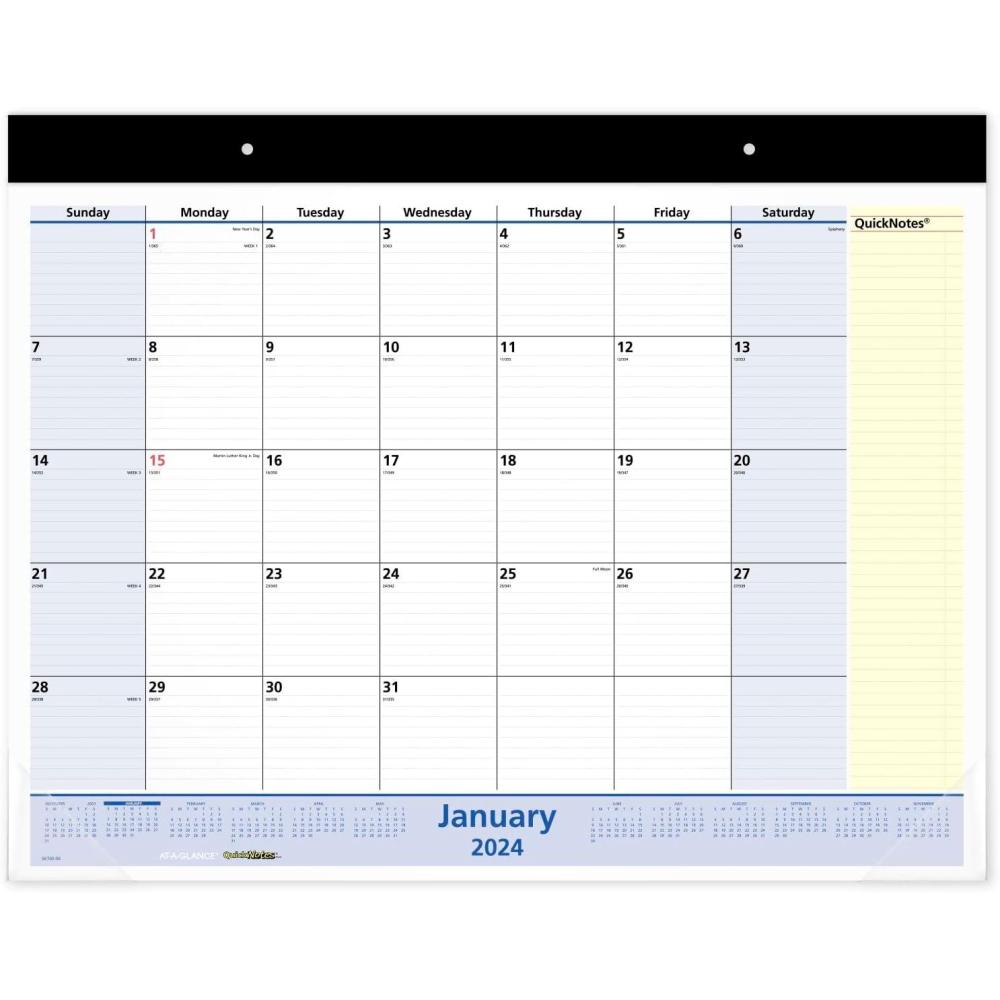 image:imageATAGLANCE 2026 Desk Calendar Monthly Desk Pad 22 x 17 Standard QuickNotes SK70000262024 Edition