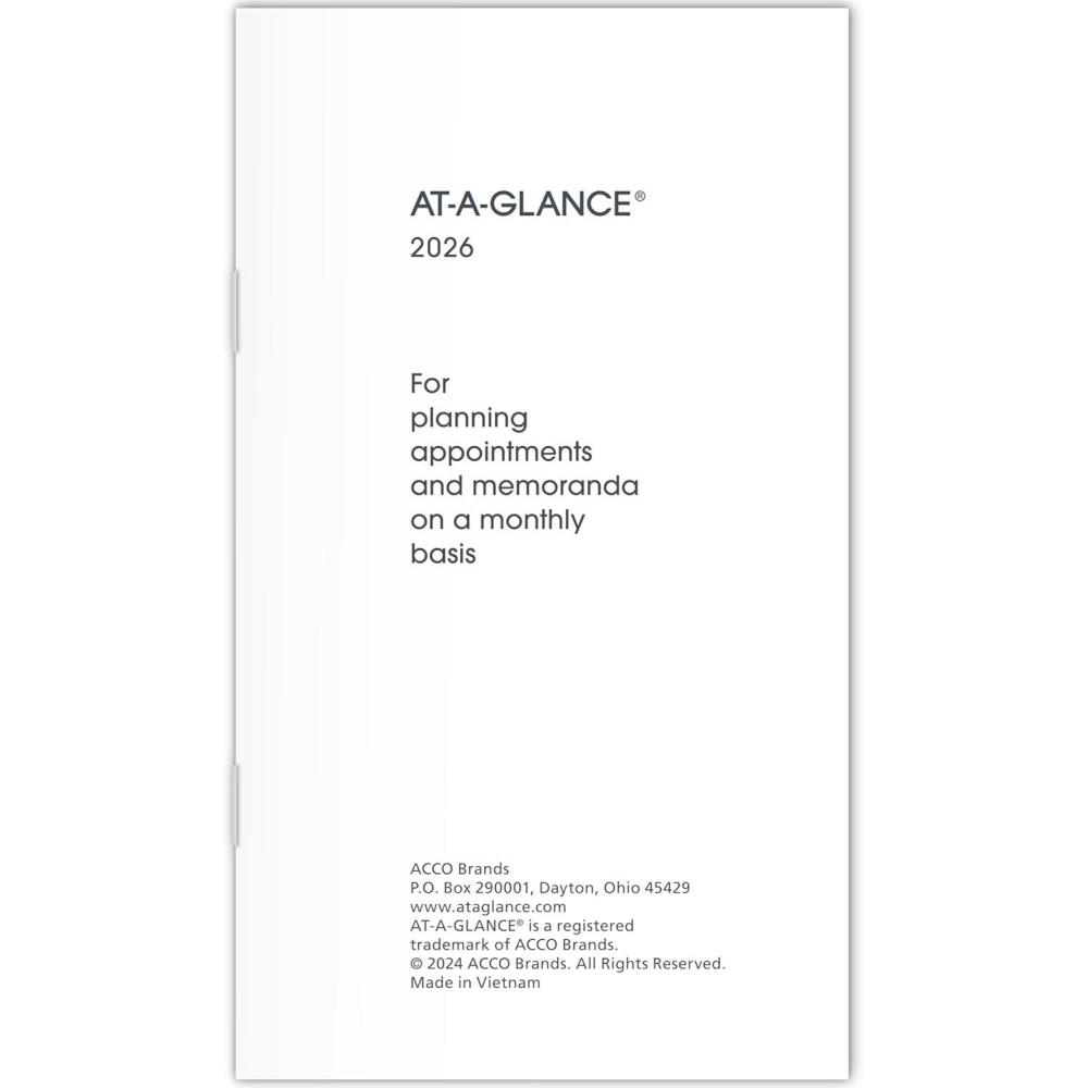 image:imageATAGLANCE 2026 Monthly Planner Refill for 70064 312 x 6 Pocket Size 7090610262026 New Edition