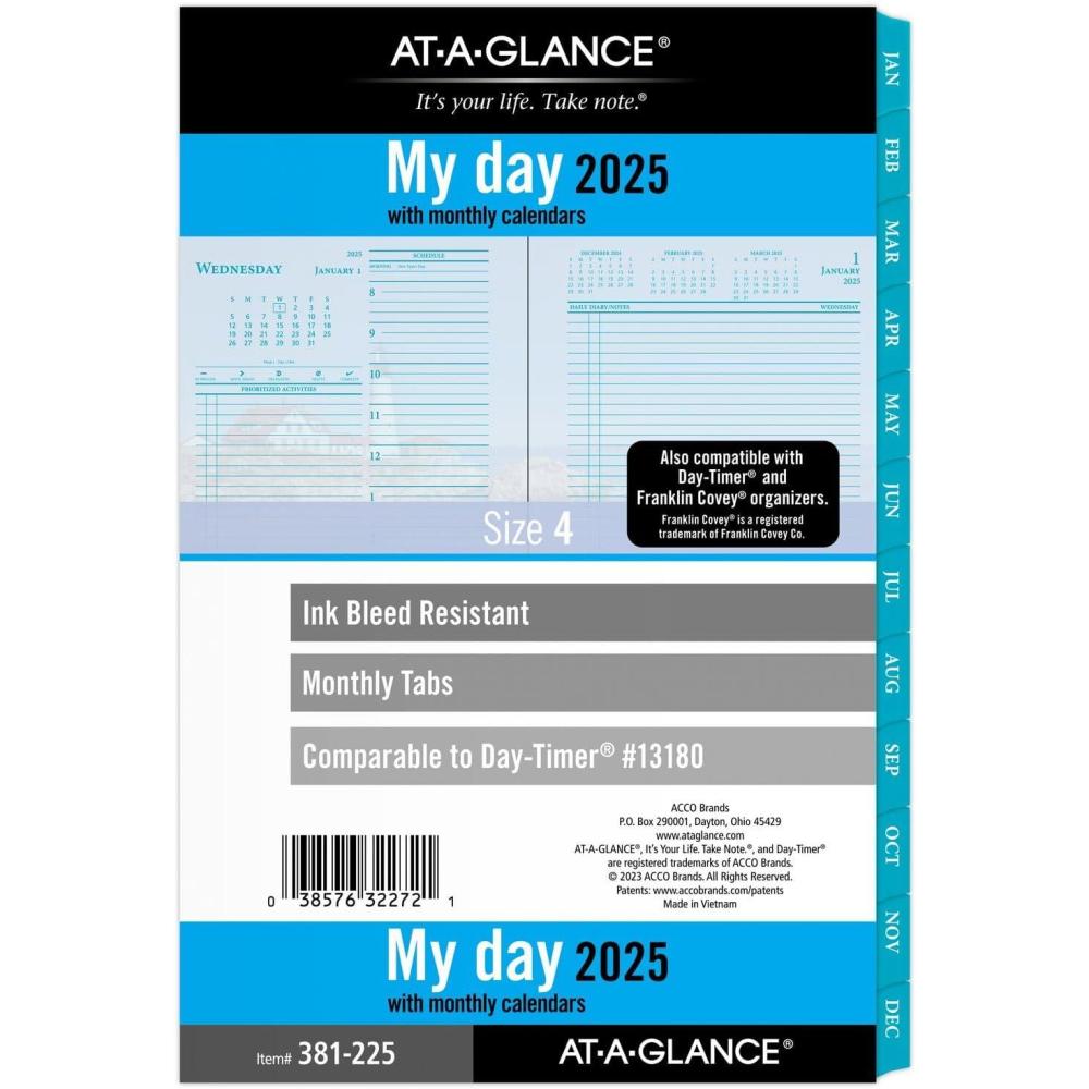image:imageATAGLANCE 2026 Planner Daily amp Monthly 55 x 85 Desk Size 4 Two Page Per Day Refill LooseLeaf Zenscapes 28122526Seascapes