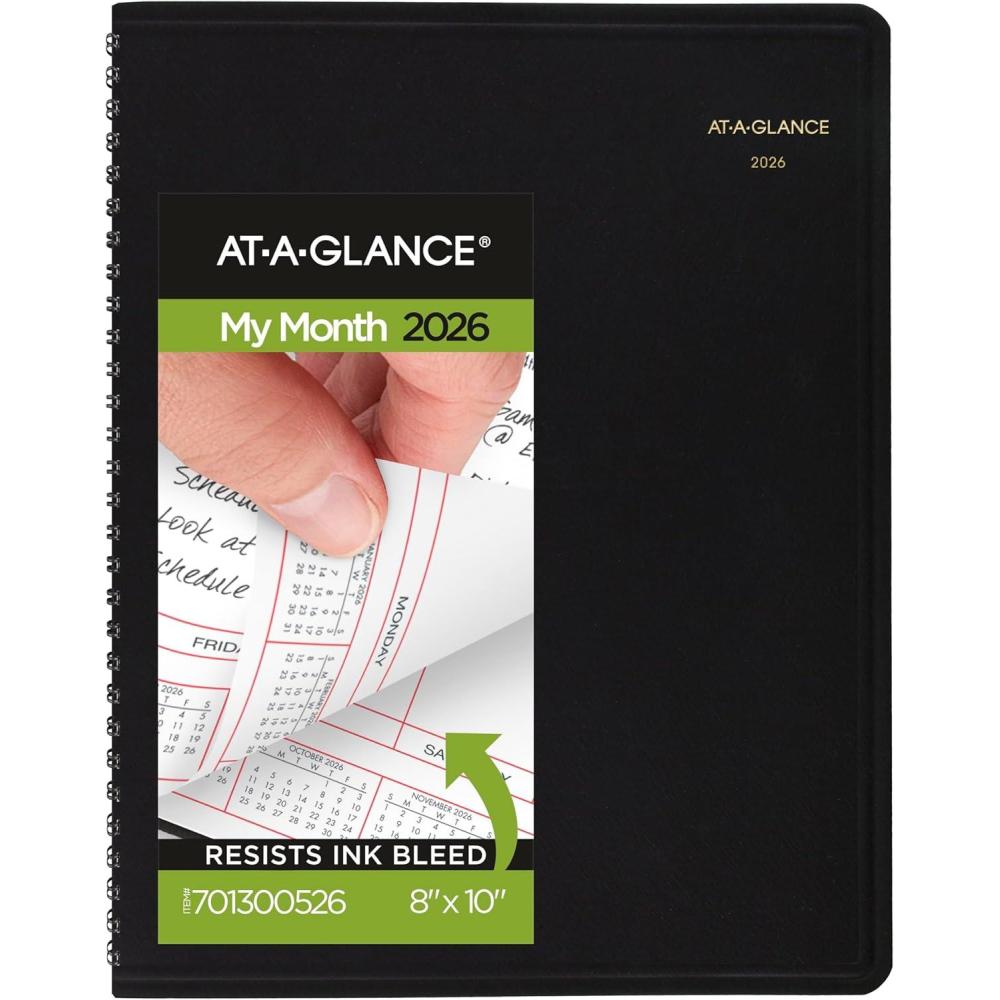 image:imageATAGLANCE 2026 Planner Monthly 8 x 10 Large Black 7013005262026 New Edition