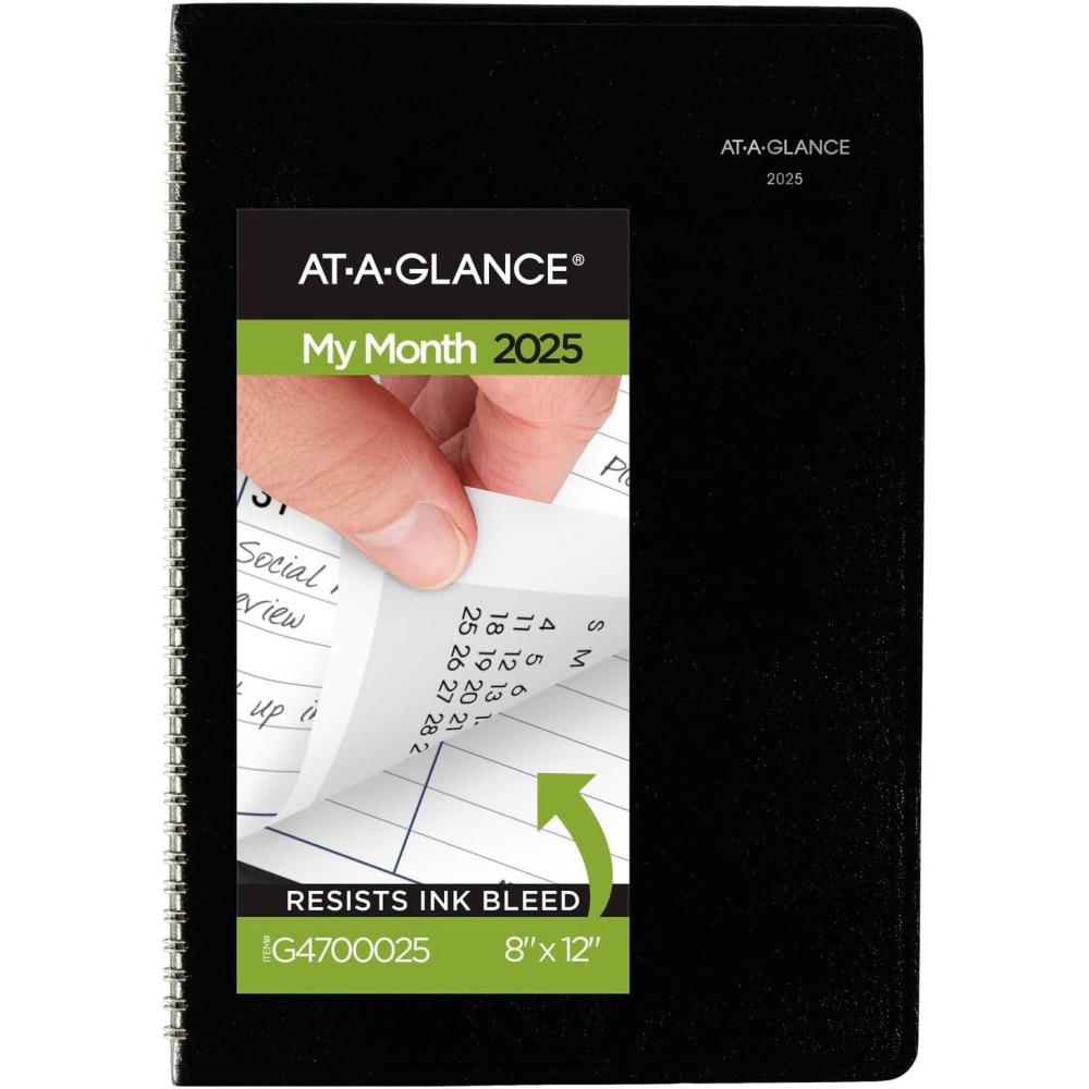 image:imageATAGLANCE 2026 Planner Monthly 8 x 12 Large DayMinder Black G47000262025 Old Edition