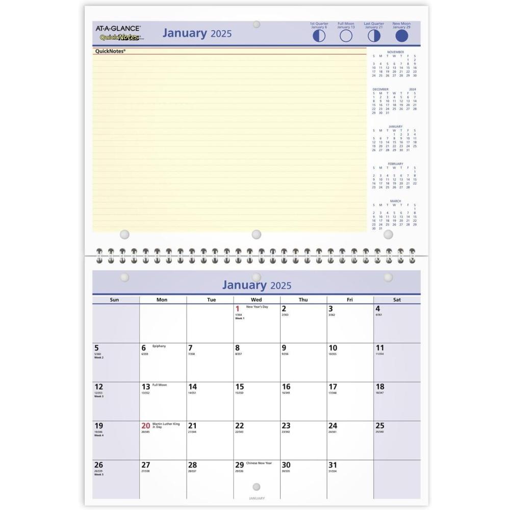image:imageATAGLANCE 2026 Wall amp Desk Calendar Monthly 11 x 8 Small Daily Blocks 125 x 125 QuickNotes PM5028262025 Old Edition