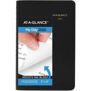 AT-A-GLANCE 2026 Appointment Book Planner, Daily, 7″ x 8-3/4″, Medium, 24-Hour, Black (708240526)(5″ x 8″)