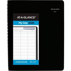 AT-A-GLANCE 2026 Appointment Book Planner, Daily, Four Person Group Planner, 8″ x 11″, Large, Quarter-Hourly, DayMinder, Black (G5600026)(2026 New Edition)