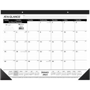 AT-A-GLANCE 2026 Desk Calendar, Desk Pad, Monthly, 21-3/4″ x 17″, Large, Ruled Blocks, 3 Pack (AZSK240026)(2025 Old Edition)