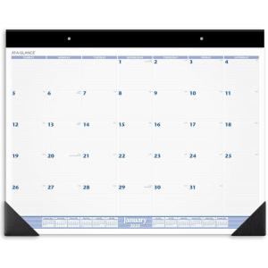 AT-A-GLANCE 2026 Desk Calendar, Monthly, Desk Pad, 24″ x 19″, Jumbo, Blue/Gray (SW2300026)(2025 Old Edition)