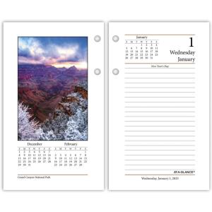 AT-A-GLANCE 2026 Desk Calendar Refill, Daily, 3-1/2″ x 6″, Standard, Loose-Leaf, Photographic (E4175026)(Photographic)