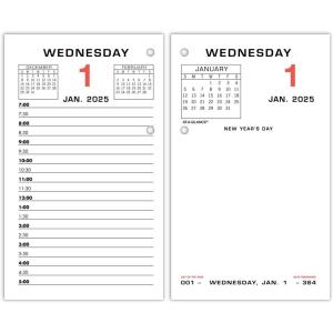 AT-A-GLANCE 2026 Desk Calendar Refill, Daily, 3.5″ x 6″, Standard, Loose-Leaf (E717T5026)(Standard Red)