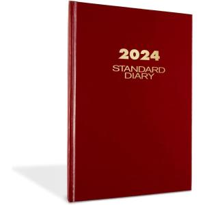 AT-A-GLANCE 2026 Diary, Standard Diary, Daily, 5″ x 7-1/2″, Small, 12-Month, Hardcover, Red (SD3871326)(Large – 7-3/4″ x 12″)