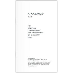 AT-A-GLANCE 2026 Monthly Planner Refill for 70-064, 3-1/2″ x 6″, Pocket Size (709061026)(2025 Old Edition)