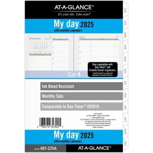 AT-A-GLANCE 2026 Planner, Daily & Monthly, 3-3/4″ x 6-3/4″, Portable Size 3, Two Page Per Day Refill, Loose-Leaf (471-225-26)(Size 4 Desk)