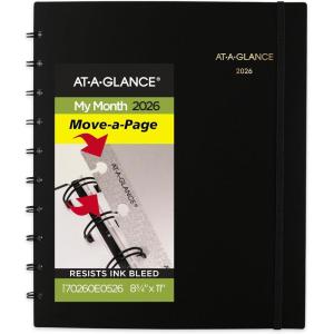 AT-A-GLANCE 2026 Planner, Monthly, 8.75″ x 11″, Large, Move-A-Page, Black (70260E0526)