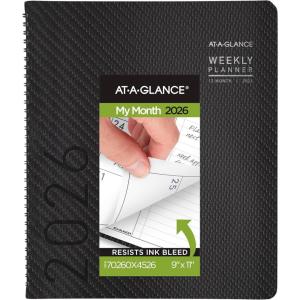 AT-A-GLANCE 2026 Planner, Monthly, 9” x 11”, Large, Contemporary, Crushed Cherry (70250X1426)(Charcoal)