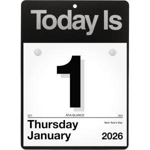 AT-A-GLANCE 2026 “Today Is” Daily Wall Calendar, 6″ x 6″, Small (K10026)(Small)