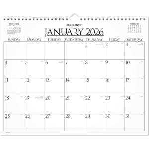 AT-A-GLANCE 2026 Wall Calendar, Monthly, 15″ x 12″, Medium, Business (997-1-26)(2026 New Edition)