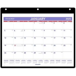 AT-A-GLANCE 2026 Wall & Desk Calendar, 11″ x 8″, Small, Clear Cover and Vinyl Holder (SK80026)(2025 Old Edition)