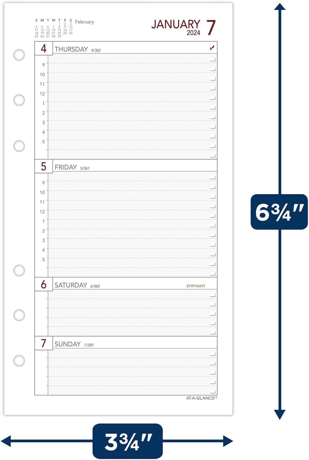 image:imageATAGLANCE 2026 Planner Refill Weekly 314 x 612 Portable Size 2 064287262024 Old Edition