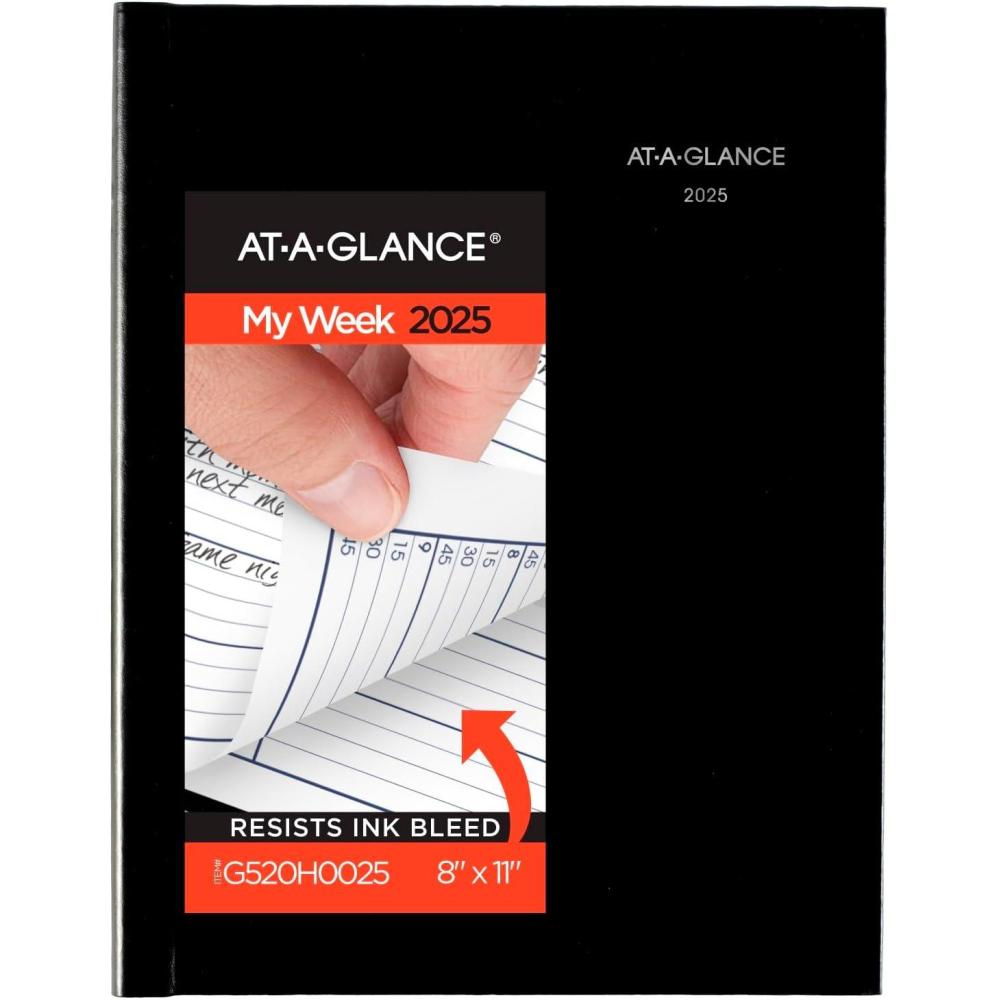 image:imageATAGLANCE 2026 Appointment Book Planner Weekly 8 x 11 Large QuarterHourly Hardcover DayMinder Black G520H00262025 Old Edition