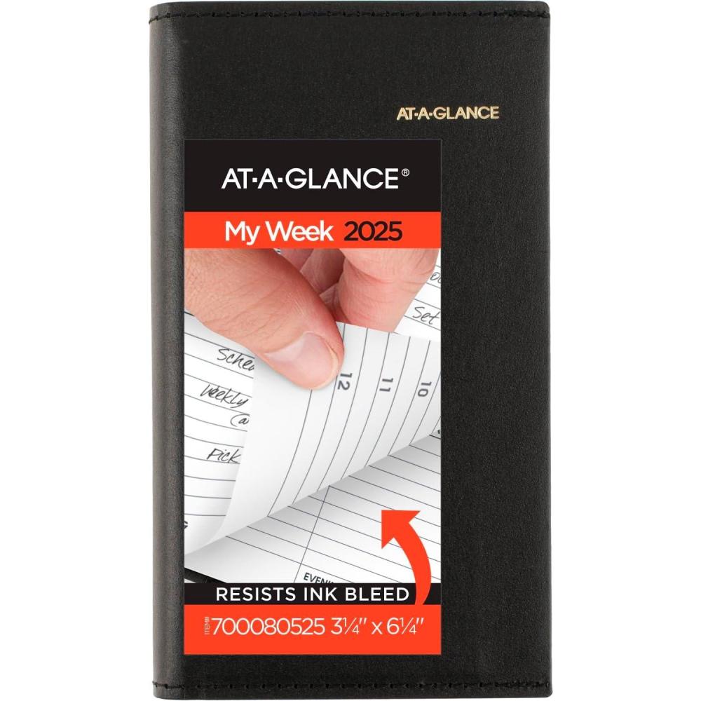 image:imageATAGLANCE 2026 Appointment Book Planner Weekly Refillable 314 x 614 Pocket Size Hourly Black 7000805262025 Old Edition