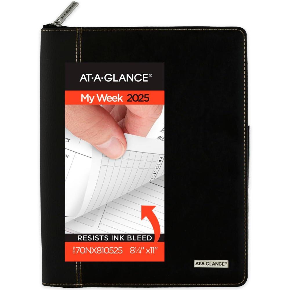 image:imageATAGLANCE 2026 Appointment Book Planner Weekly amp Monthly 814 x 11 Large Executive Zipper Black 70NX8105262025