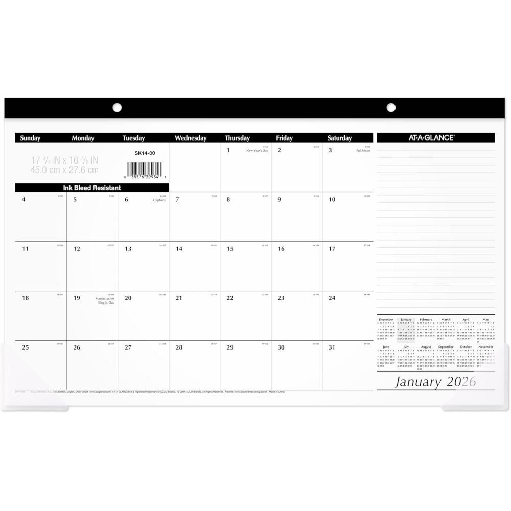 image:imageATAGLANCE 2026 Desk Calendar Monthly Desk Pad 1734 x 11 Compact SK1400262026 New Edition