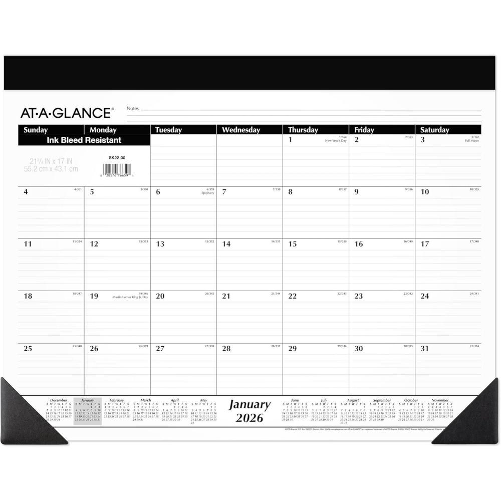 image:imageATAGLANCE 2026 Desk Calendar Monthly Desk Pad 2134 x 17 Standard SK2200262026 New Edition