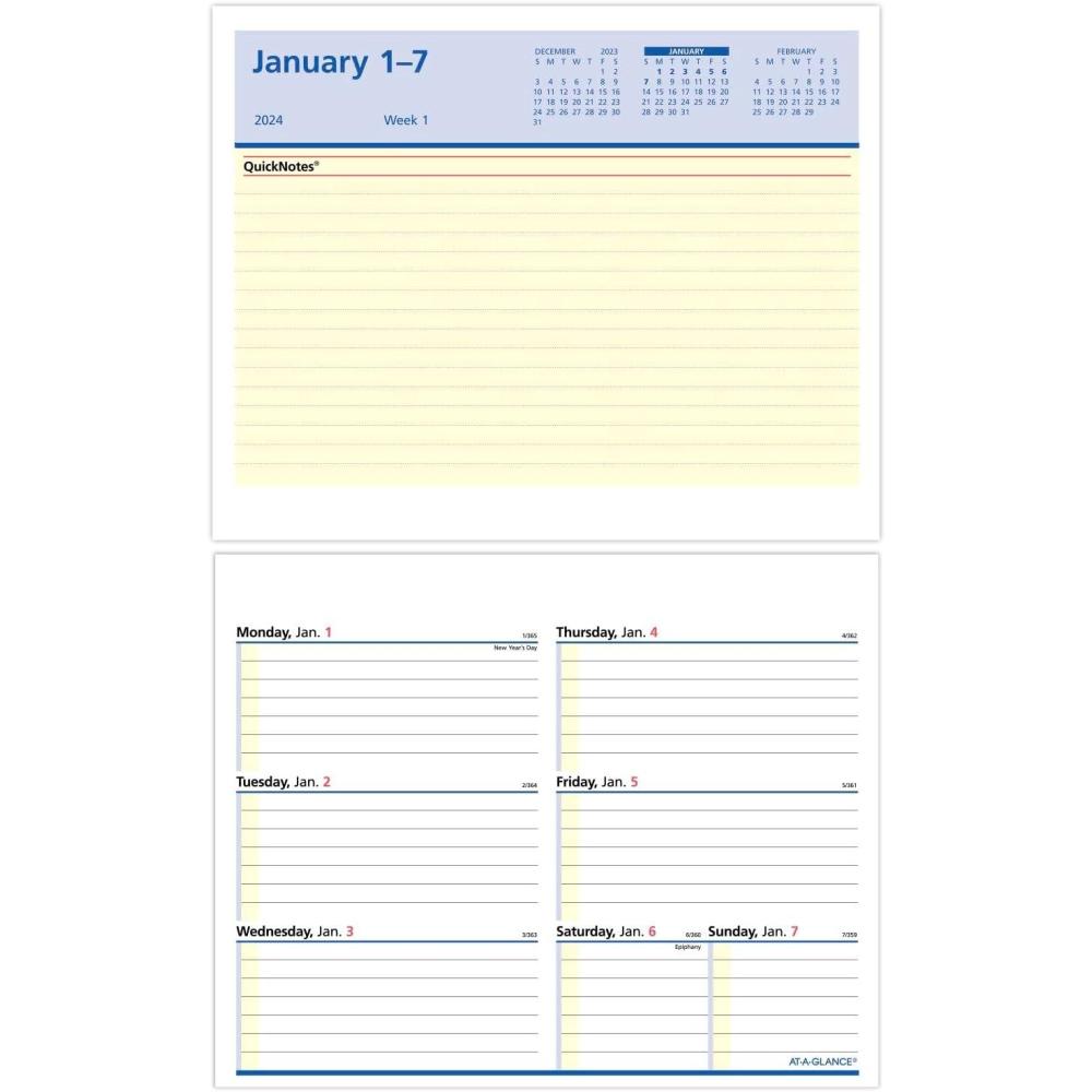 image:imageATAGLANCE 2026 Desk Calendar Refill Weekly 512 x 7 FlipAWeek with QuickNotes SW70650262024