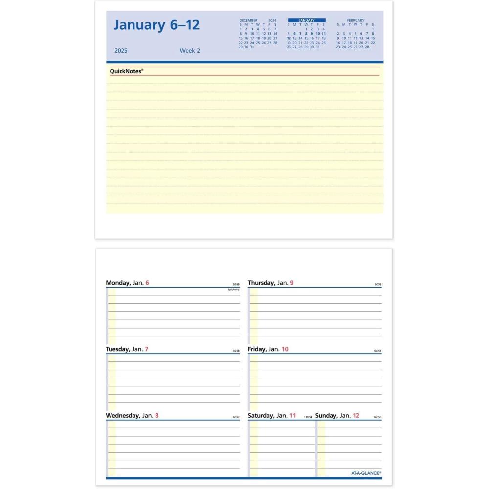 image:imageATAGLANCE 2026 Desk Calendar Refill Weekly 512 x 7 FlipAWeek with QuickNotes SW70650262025