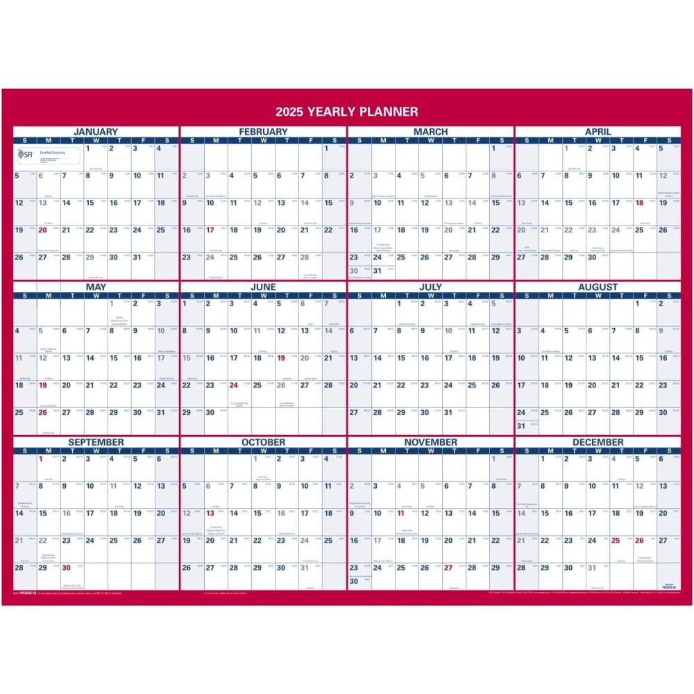 image:imageATAGLANCE 2026 Erasable Calendar Dry Erase Wall Planner 12 x 16 Small VerticalHorizontal Reversible Compact PM330B282612W x 16H Pack of 6