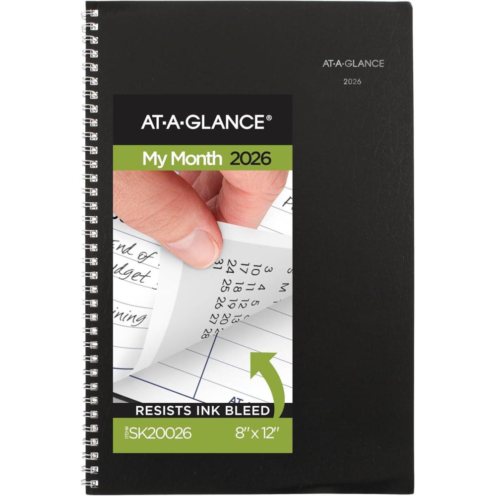 image:imageATAGLANCE 2026 Planner Monthly 8 x 12 Large DayMinder Black SK200262026 New Edition