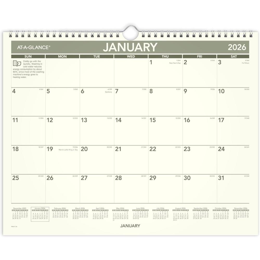 image:imageATAGLANCE 2026 Wall Calendar 15 x 12 Medium Recycled PMG7728262026 New Edition