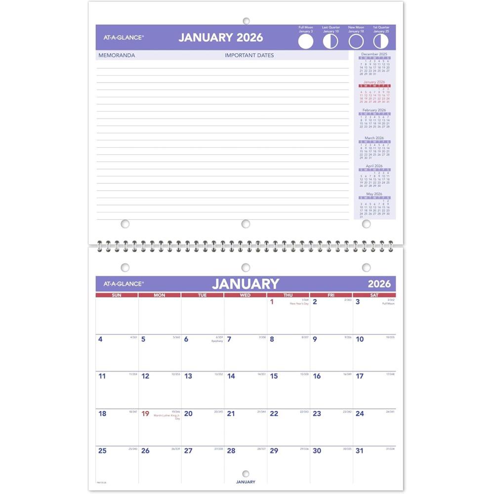 image:imageATAGLANCE 2026 Wall Calendar 85 x 11 Small Unruled Blocks Monthly PM17028262026 New Edition