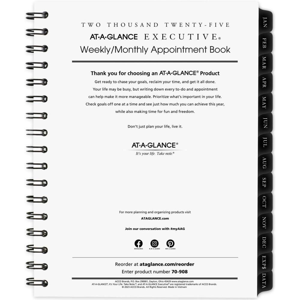image:imageATAGLANCE 2026 Weekly Monthly Appointment Book Refill 612 x 834 Medium Executive 7090810262025 Old Edition