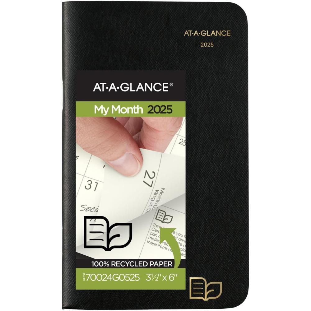 image:imageATAGLANCE 20262027 Planner 2 Year Monthly Planner 312 x 6 Pocket Size Recycled Black 70024G05262025 Old Edition