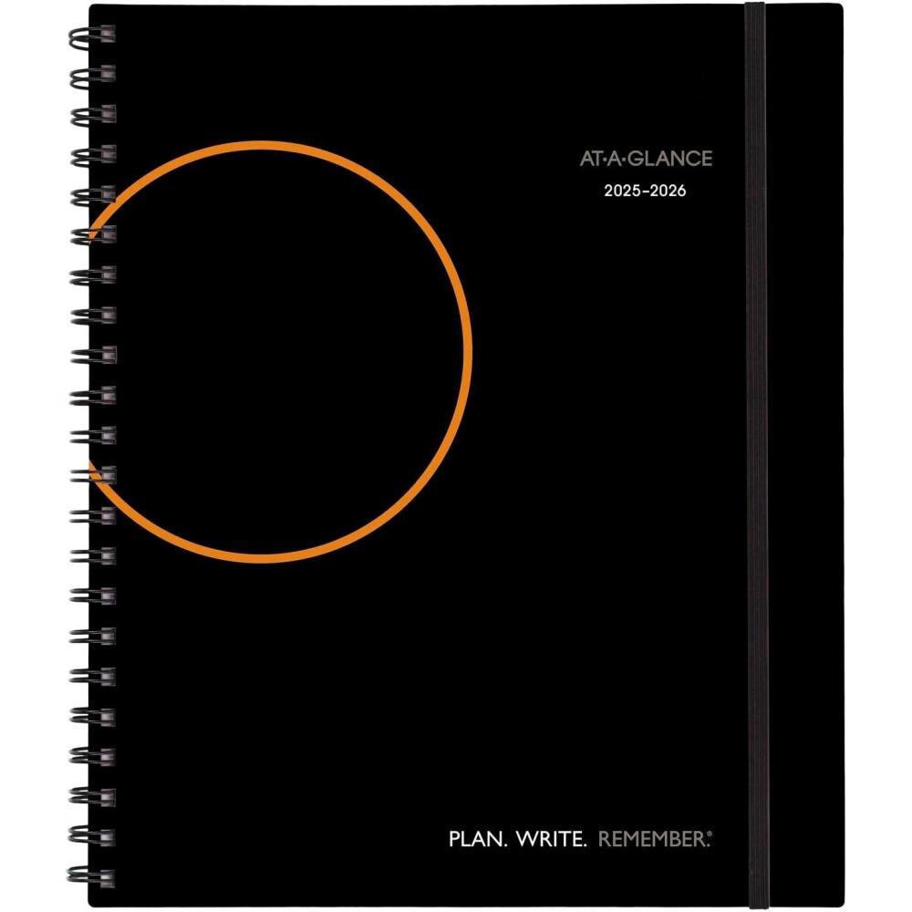image:imageATAGLANCE Planner 20252026 Academic Weekly amp Monthly Hourly Appointment Book 834 x 11 Large Monthly Tabs Flexible Cover PlanWriteRemember Black 70595705834 x 11