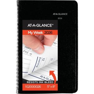 AT-A-GLANCE 2026 Appointment Book Planner, Weekly, 5″ x 8″, Small, DayMinder, Black (G2000026)(2026 New Edition)