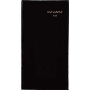 AT-A-GLANCE 2026 Diary, Fine Diary, Weekly & Monthly, 3″ x 6″, Pocket Size, Hardcover, Black Brown (74020526)(Black)