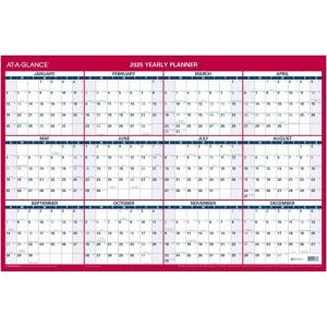 AT-A-GLANCE 2026 Erasable Calendar, Dry Erase Wall Planner, 12″ x 16″, Small, Vertical-Horizontal, Reversible, Compact (PM330B2826)(36″W x 24″H)