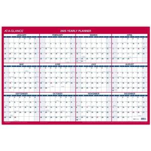 AT-A-GLANCE 2026 Erasable Calendar, Dry Erase Wall Planner, 48″ x 32″, Extra Large, Vertical-Horizontal, Reversible (PM3262826)(36″W x 24″H)