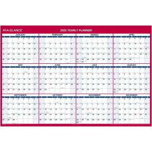 AT-A-GLANCE 2026 Erasable Calendar, Dry Erase Wall Planner, 48″ x 32″, Extra Large, Vertical-Horizontal, Reversible (PM3262826)(48″W x 32″H)