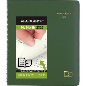 AT-A-GLANCE 2026 Planner, Monthly, 9″ x 11″, Large, Recycled, Green (70260G6026)(2025 Old Edition)