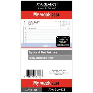 AT-A-GLANCE 2026 Planner Refill, Weekly, 3-1/4″ x 6-1/2″, Portable Size 2 (064-287-26)(2024 Old Edition)