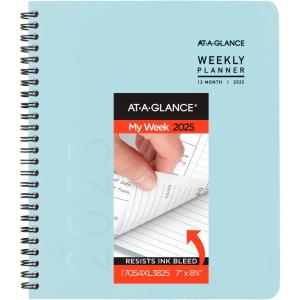 AT-A-GLANCE 2026 Planner, Weekly & Monthly, 7″ x 8.75″, Medium, Contemporary Lite, Black (7054XL0526)(Sky Blue)