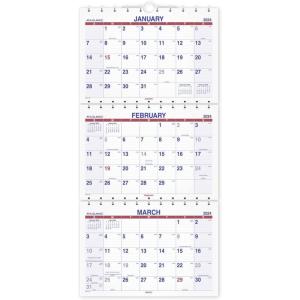 AT-A-GLANCE 2026 Wall Calendar, 12″ x 26.5″, Large, Three-Month, Move-A-Page (PMLF112826)(2024)