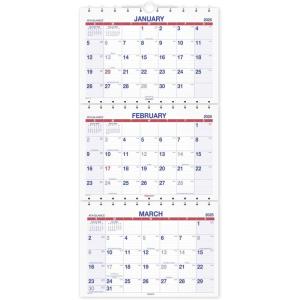 AT-A-GLANCE 2026 Wall Calendar, 12″ x 26.5″, Large, Three-Month, Move-A-Page (PMLF112826)(2025)