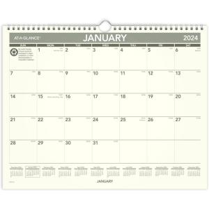AT-A-GLANCE 2026 Wall Calendar, 15″ x 12″, Medium, Recycled (PMG772826)(2024 Old Edition)